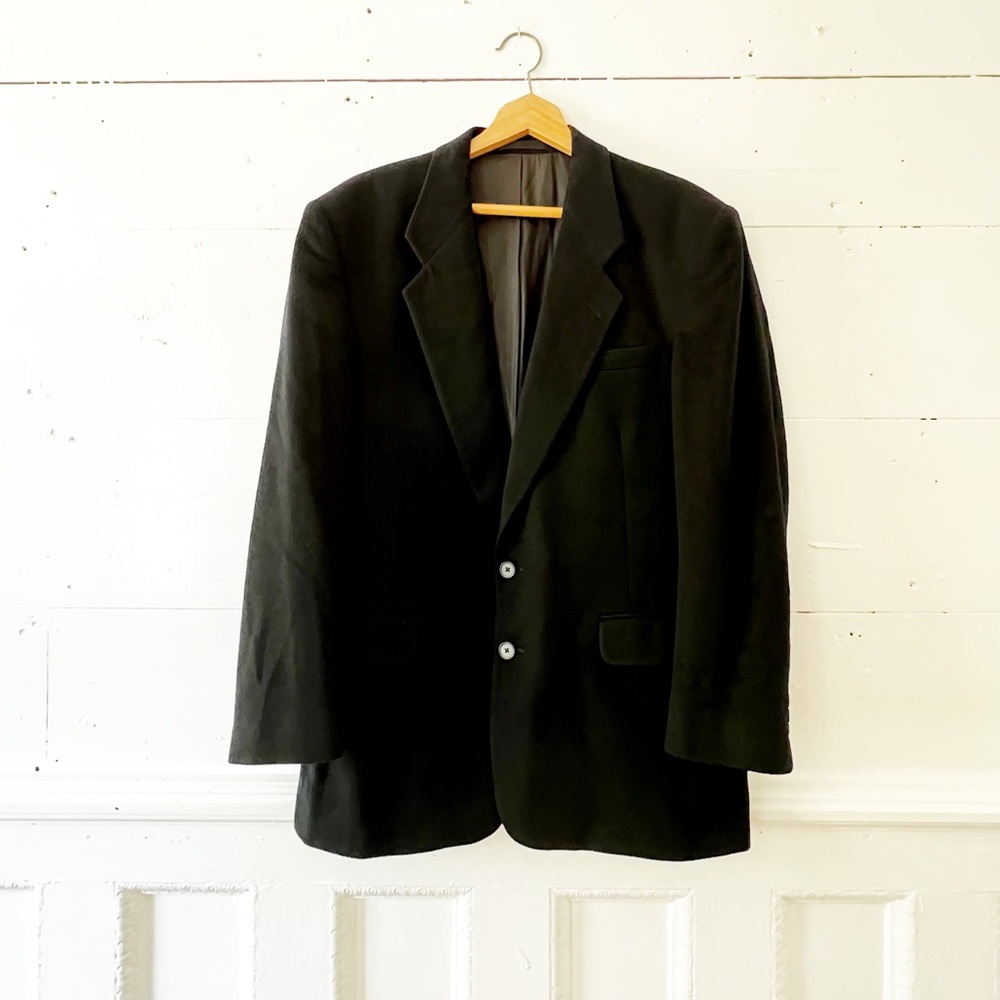 VINTAGE Fioravanti 100% cashmere 2 button black blazer